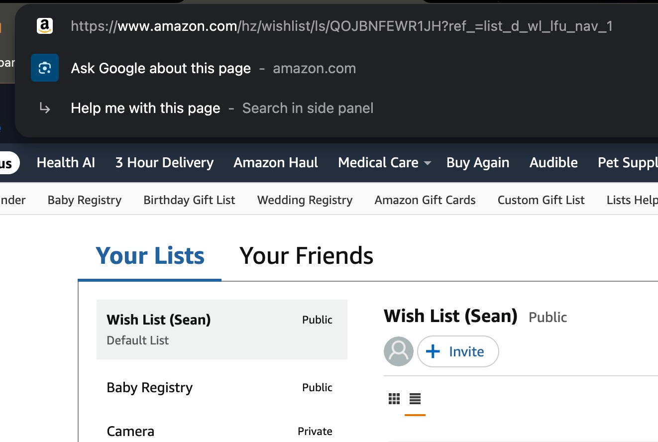Synced with real Amazon wishlist