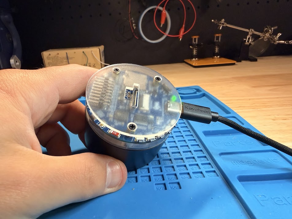 Top view of the Dadlexa hardware and USB connection