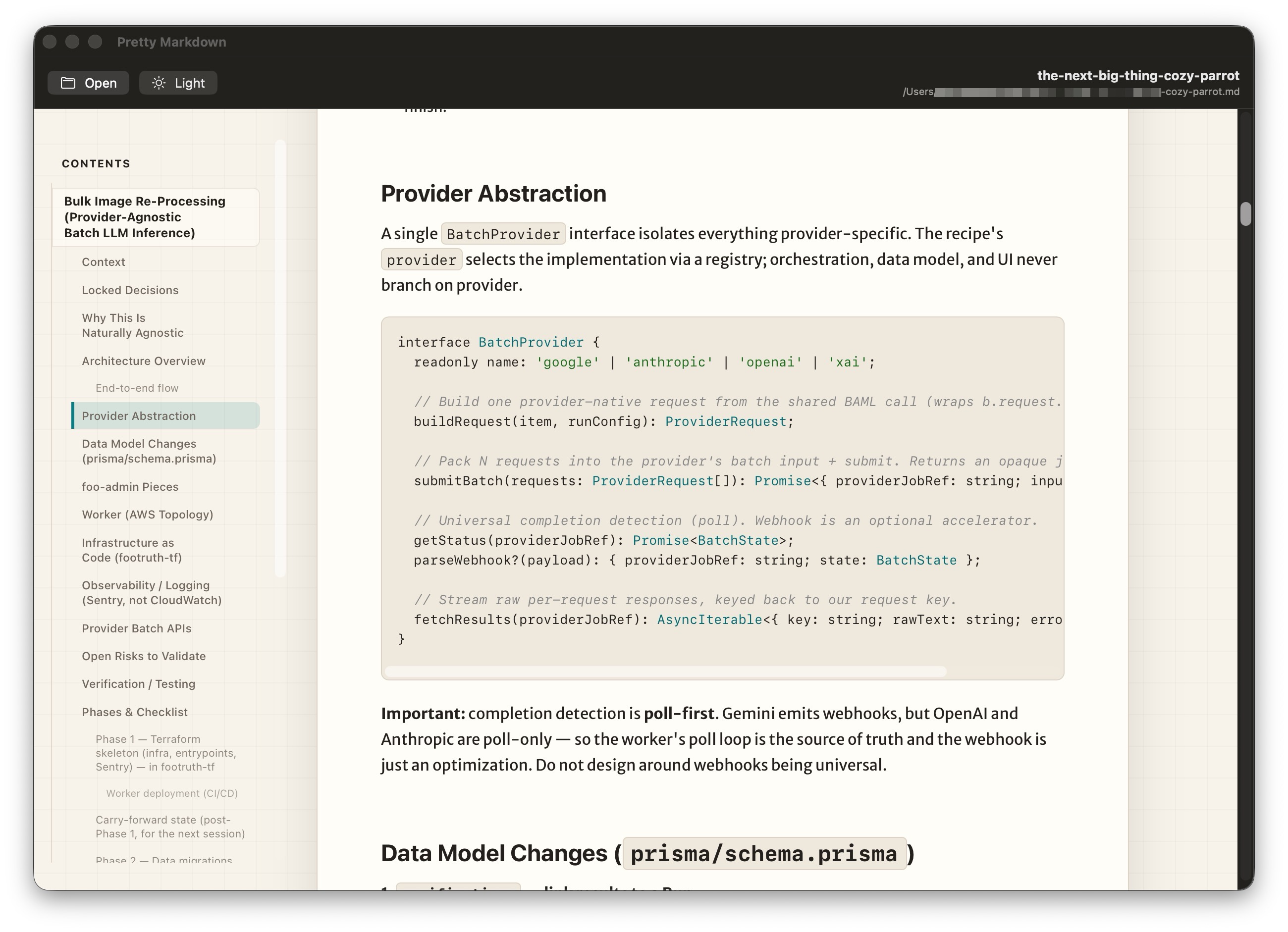 A TypeScript fenced code block with syntax highlighting