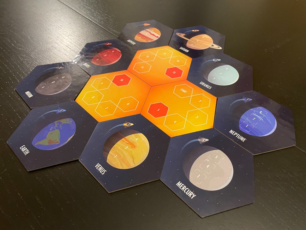 Beautiful hexagonal solar system board